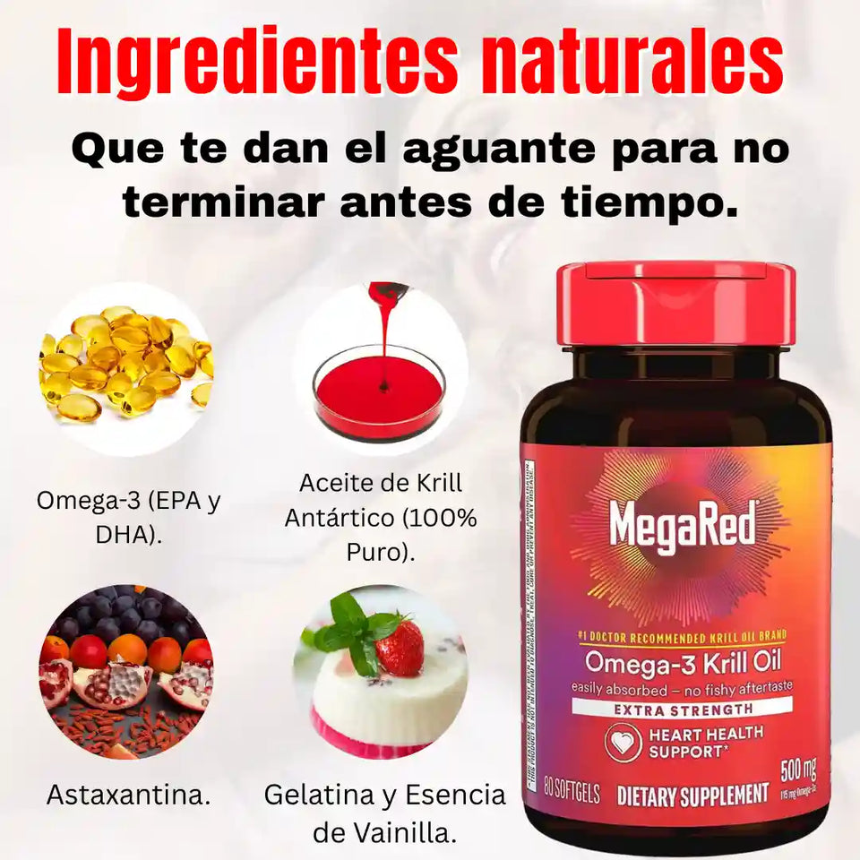 MegaRed Omega 3s® – Impulsa tu testosterona y energía natural con Aceite de Krill de alta pureza.
