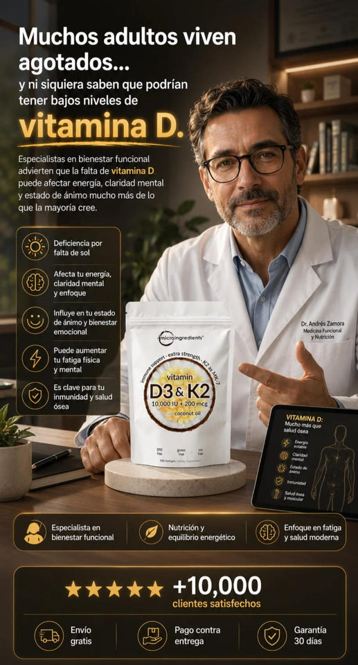 💛 Vitamina D3 + K2 – Soporte Completo para Huesos, Defensas y Corazón ☀️