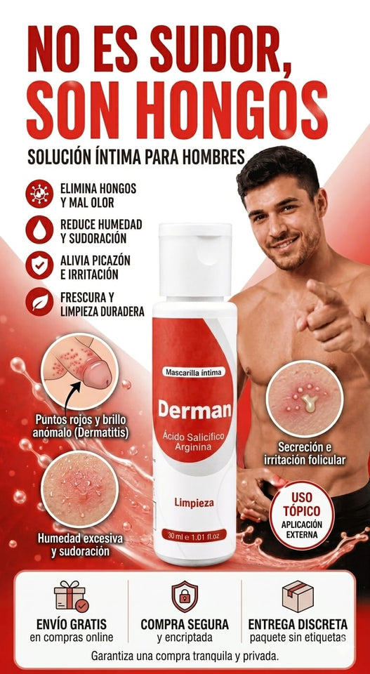 💪 DERMALMAN – Ayuda a Combatir la Picazón, la Humedad y el Mal Olor