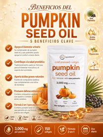 Cápsulas blandas de Aceite de Semilla de Calabaza con Saw Palmetto