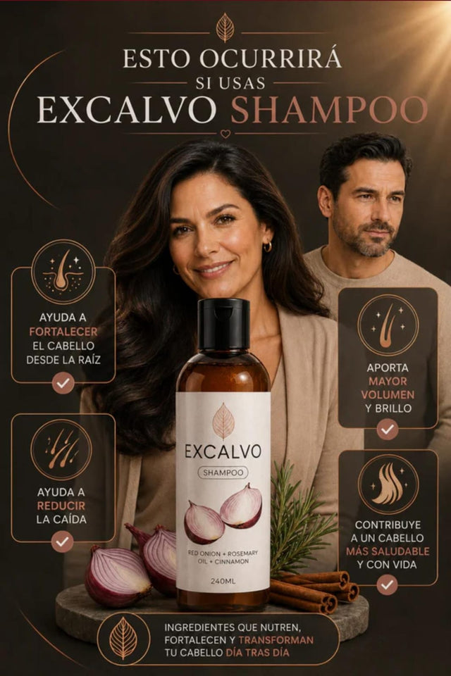 🚿 EXCALVO SHAMPOO — FORTALECE, NUTRE Y REVITALIZA TU CABELLO DESDE LA RAÍZ 💥