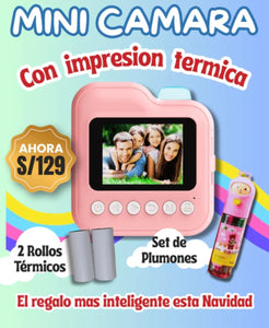 Cámara Fotográfica Digital para Niños con Impresión Instantánea