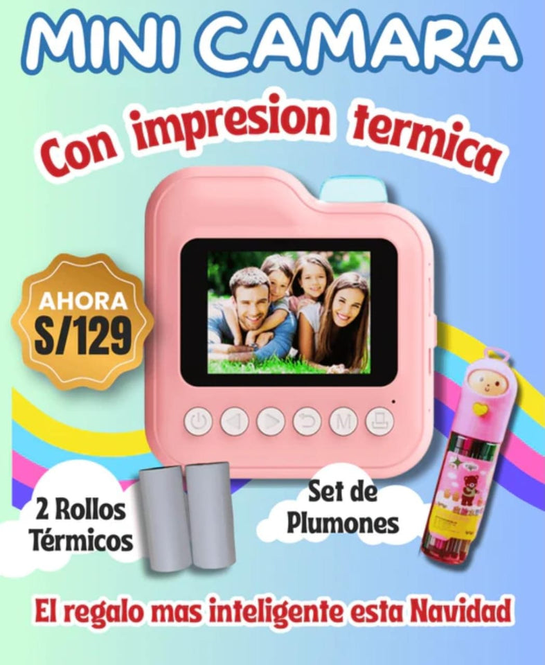 Cámara Fotográfica Digital para Niños con Impresión Instantánea
