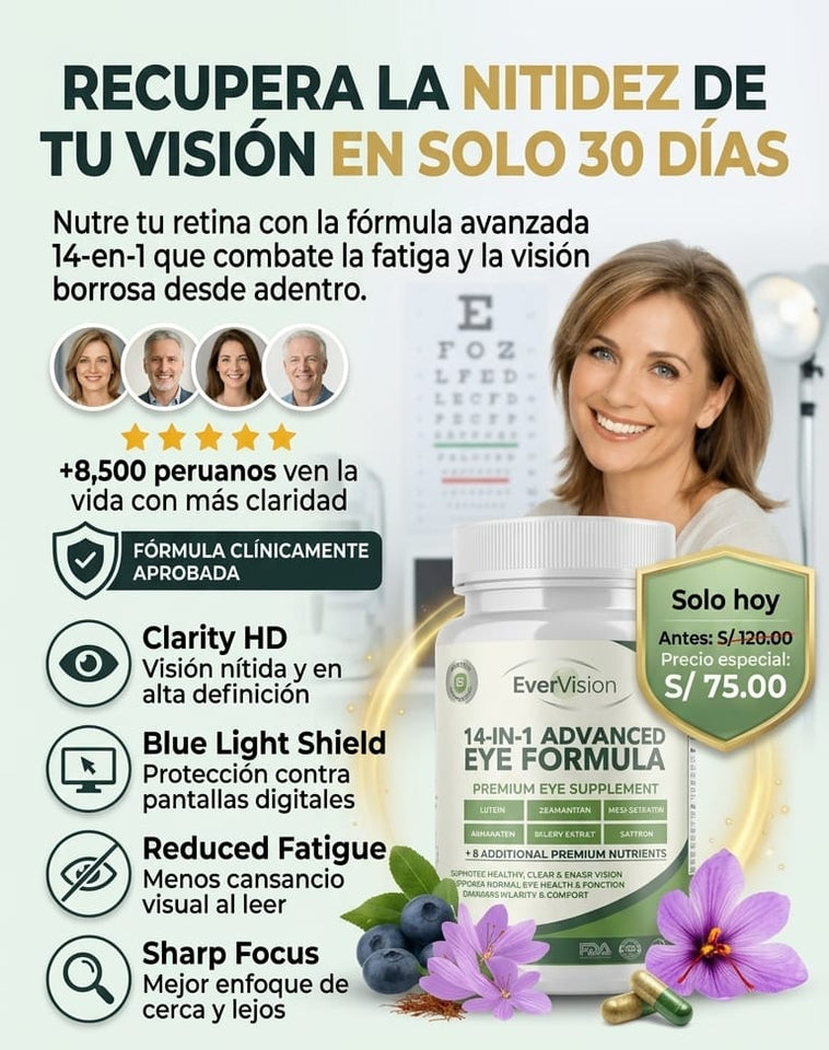 EverVision - Fórmula Avanzada Americana para Ojos 14 en 1🌿👨‍🔬