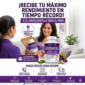 ✅ Resveratrol Complex – Potente antioxidante para apoyar tu salud celular y cardiovascular✨