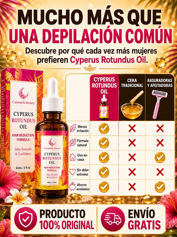 🌿 Aceite de Ciperus Rotundus – Reduce el Crecimiento del Vello de Forma Natural