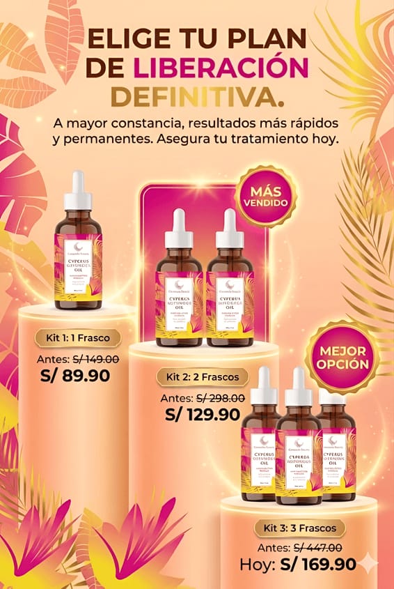 🌿 Aceite de Ciperus Rotundus – Reduce el Crecimiento del Vello de Forma Natural