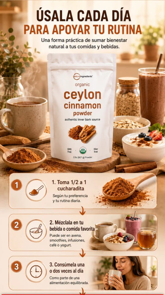 🌿 Canela de Ceilán Orgánica | Bienestar y Equilibrio Natural