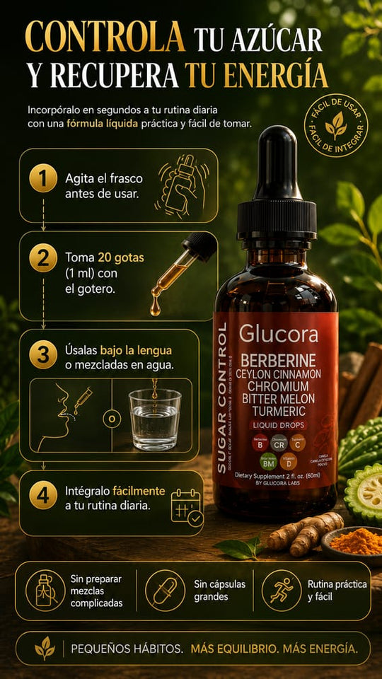 GLUCORA BERBERINE | Apoyo al Metabolismo de la Glucosa y Control de azucar y NEUTOPATIA Bienestar Diario
