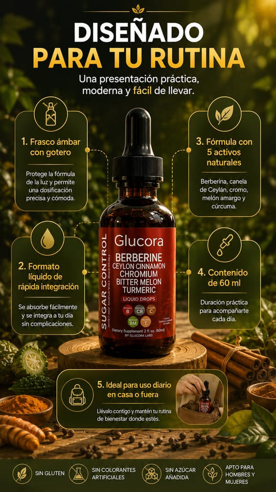GLUCORA BERBERINE | Apoyo al Metabolismo de la Glucosa y Control de azucar y NEUTOPATIA Bienestar Diario