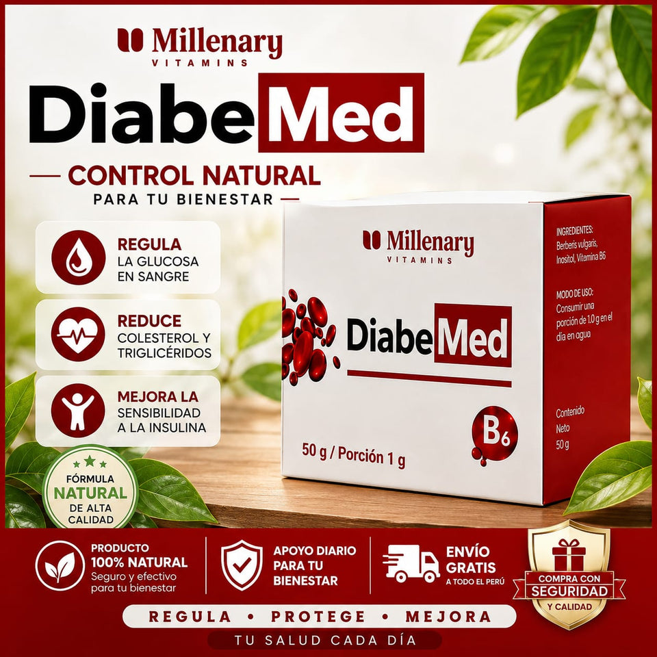 DiabeMed® – Suplemento con Vitamina B6 para Personas con Diabetes y Cuidado de la Glucosa