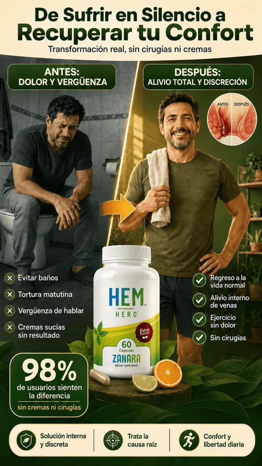 HEM Hero+ Extra Strength | Fórmula de Apoyo para el Bienestar Hemorroidal promocion 3 x 100-cada frasco contiene 60 capsulas