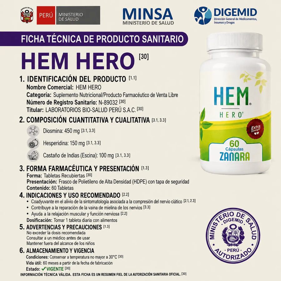 HEM Hero+ Extra Strength | Fórmula de Apoyo para el Bienestar Hemorroidal promocion 3 x 100-cada frasco contiene 60 capsulas