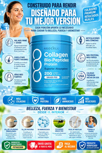 💙 Neocell Collagen Bio-Peptides | Colágeno Hidrolizado para una Piel Más Firme, Cabello y Uñas Fuertes y Bienestar Articular ✨