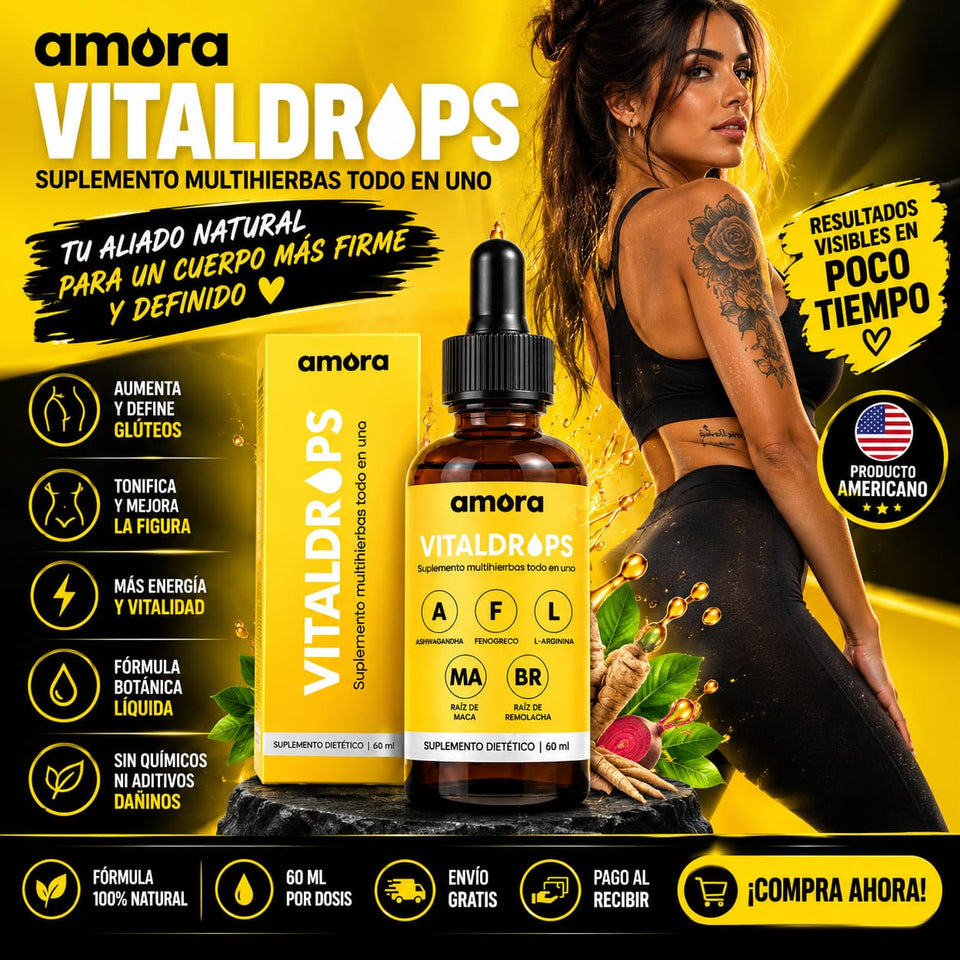 🍑 **VITALDROPS Advanced Formula 60 ml | Fórmula Botánica para Realzar TUS GLUTEOS Y CADERAS y Cuidar tu Figura** 💛✨