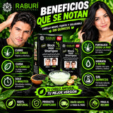 🖤 Shampoo Cubre Canas Raburi – Cabello Oscuro en 5 Minutos para Hombres y Mujeres