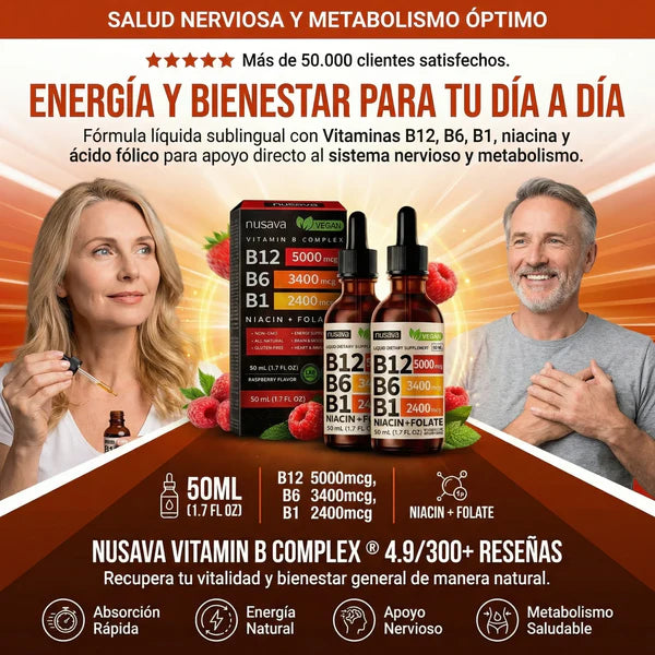 Vitamina B12+ B6 + B1 - Apoyo al Sistema Nervioso y Claridad Mental | ¡Compra 1 y Llévate el 2do GRATIS!
